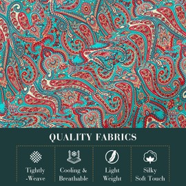 YIYEA Full Sheet Set, Luxury 1800TC Hotel Quality Double Brushed Paisley Microfiber Bed Sheets for Full Size Bed, Extra Soft, Deep Pocket, Shrinkage and Fade Resistant, 4PC (Full)