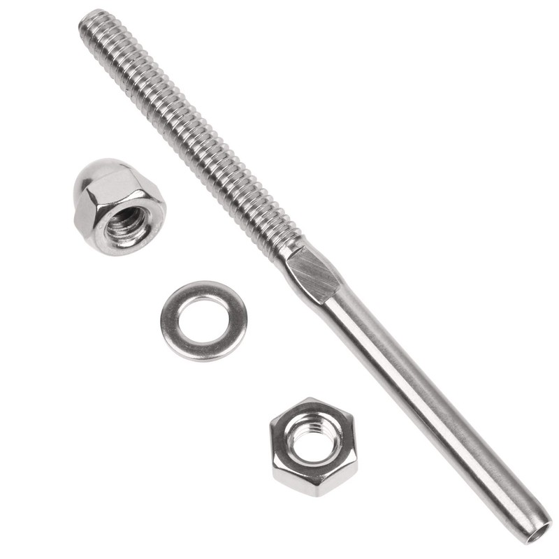 BLIKA 100 Pack 1/8" Cable Railing Swage Threaded Stud Tension