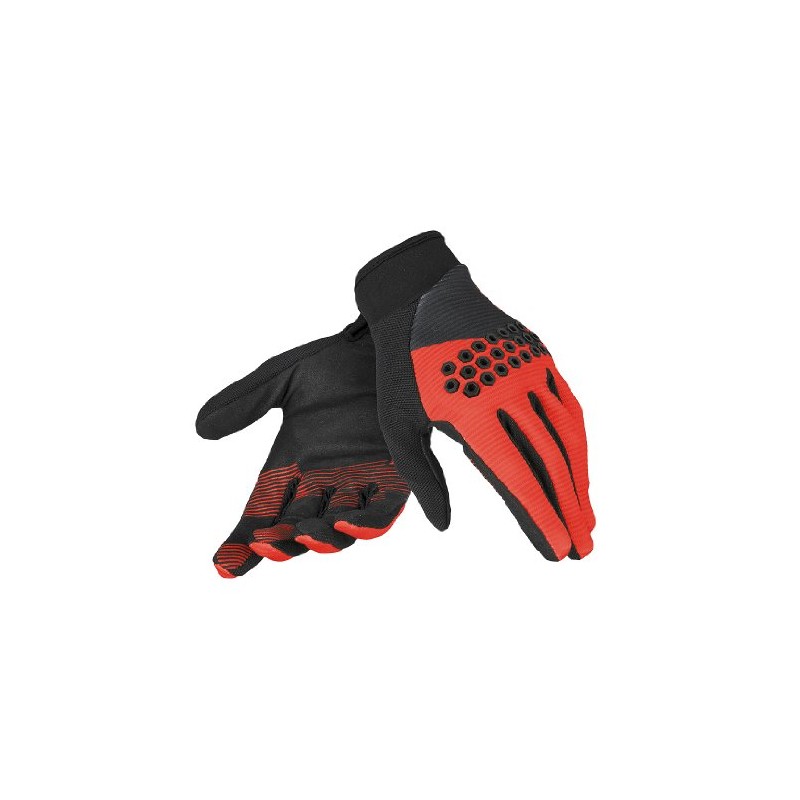 Dainese Herren Guanto Rock Solid-D Handschuhe, Schwarz/Rot/Schwarz, S