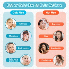 ACWOO Maschera Gel per Occhi, Maschera Occhi Gel Freddo Riutilizzabile, Maschera Ghiaccio Occhi a Caldo e a Freddo per Occhi Gonfi, Occhi Stanchi, Mal di Testa, Hangover, Emicrania (A-blu)