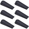 6 Pack Door Stop Wedges Black Rubber Door Stoppers for