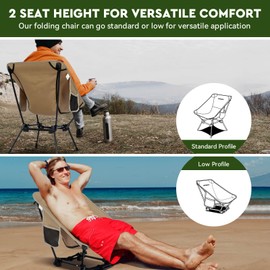 Oragati Lightweight Camping Chair, Portable Folding Chair for Camp, Backpacking, Beach, Hiking, Outdoors, Picnics, Khaki