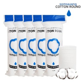Cotton Cloud Nine Somsajang Waterjet 100% Pure Cotton Round Cotton Pads Zipper Bag 100 Sheets x 5 Packs + 100 Sheets / 솜사장 워터젯 순면100% 원형화장솜 지퍼백 100매x5개+100매
