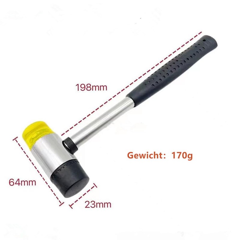 Gummihämmer Schonhammer – Doppelkopf Design mit Rutschfestem PVC Griff -