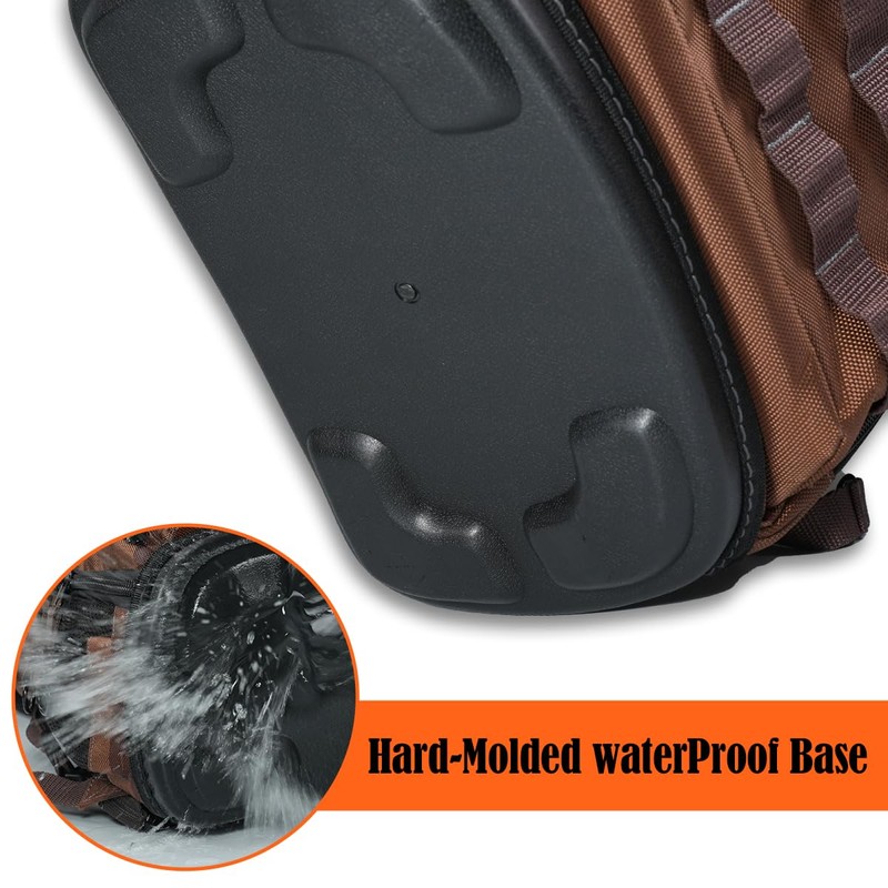WELKINLAND-70Pockets HVAC Backpack, Heavy-Duty Electrician Tool Backpack, Hard Bottom Tool