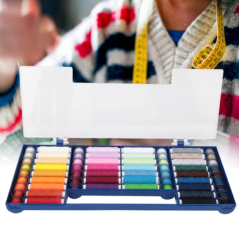 32 Colour 64 Sewing Thread Kit Bobbins Kit with Storage