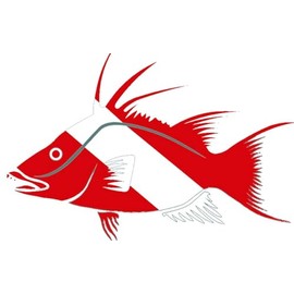 Hog Fish Dive Flag Scuba Diving Die Cut Bumper Sticker