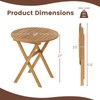 RELAX4LIFE Round Outdoor Folding Table - 26’’ Acacia Wood Patio