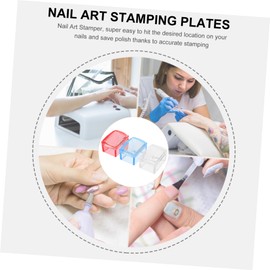 VICASKY 3Sets Nail Art Stamper with Stamping Heads DIY Nail Art Plates Transparent Create Unique Designs with Easy to Use Templates