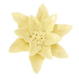 Mobestech Ceramic Art Flower Wall Hanging Stereoscopic Lily Decor for Living Room and Office Decorative Artificial Flower Wall Accent Unique Home Decor