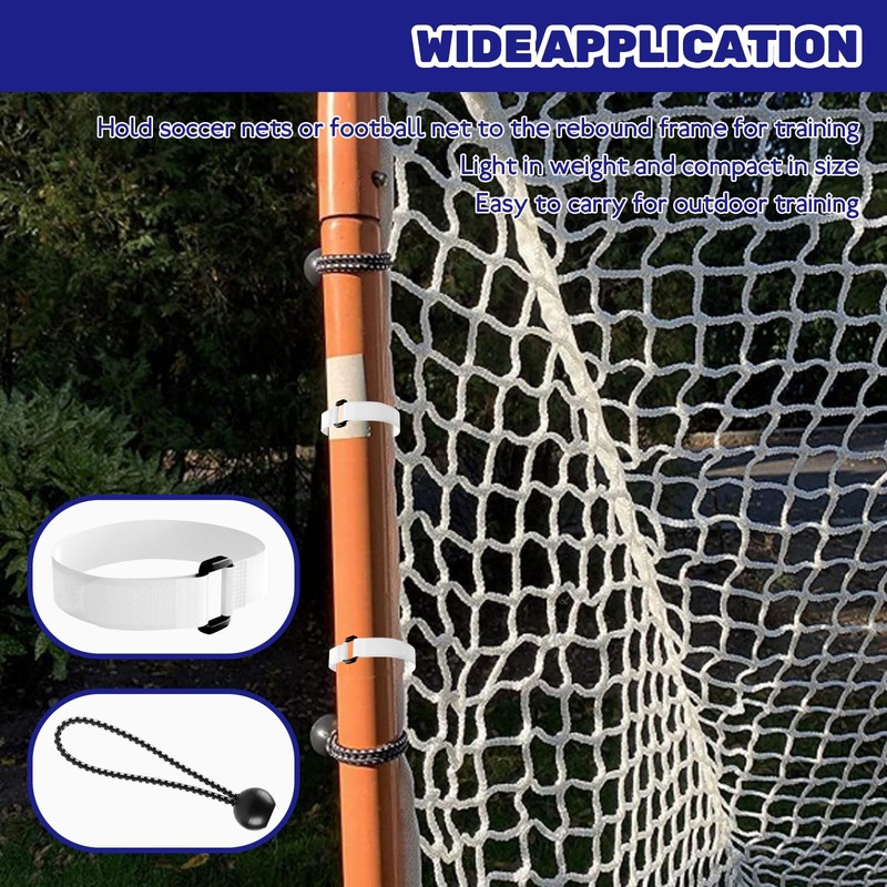Waltool 60Pcs Goals Net Attachment Straps and 5.9 Inch Soccer