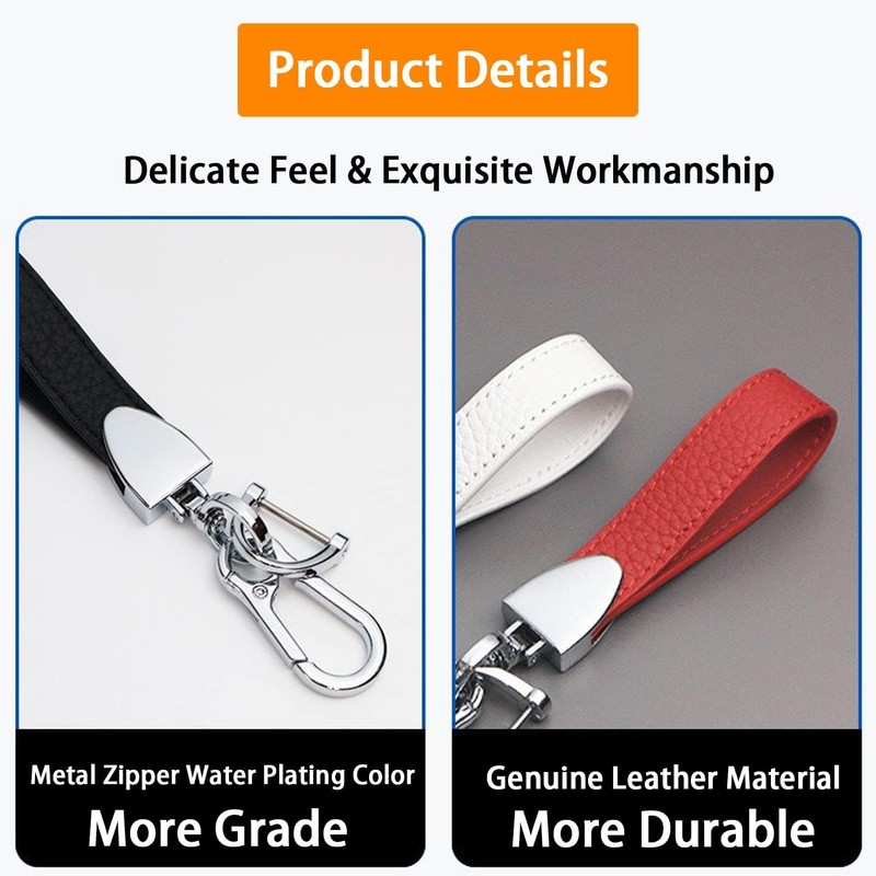 Llavero universal de piel auténtica, llavero de coche resistente, para