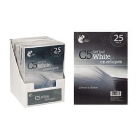 C5 self Seal White envelopes Pack of 25