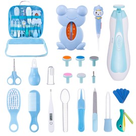 Baby Grooming Kit, 25 in 1 Baby Care Kit, Baby Healthcare and Grooming Kit with Baby Nail Trimmer Electric, Hair Brush, Comb for Newborn Boy, Girl, Infant, Toddlers, Baby Shower Gifts