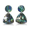 AeraVida Mosaic Triangle Abalone Shell Drop Earrings for Women