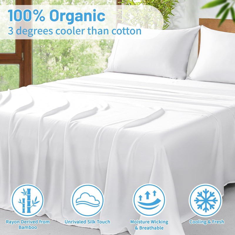 MEISHANG Cooling Sheet Set King Size -Cooling Sheets-Rayon Derived from