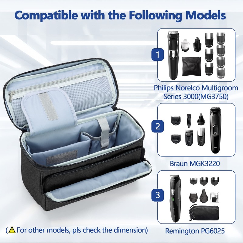 CURMIO Men Grooming Kits Storage Bag, Portable Travel Case for