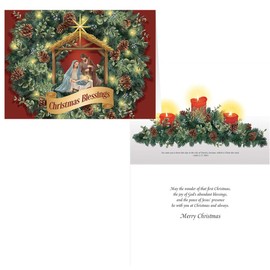 Nativity Wreath Christmas Card Set of 20
