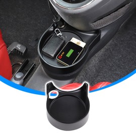 LLKUANG Compatible with Fiat 500 2007-2015 Console Storage Box Organizer Tray Car Center Console Cup Holder Tray Storage Box Organizer Tray Accessories
