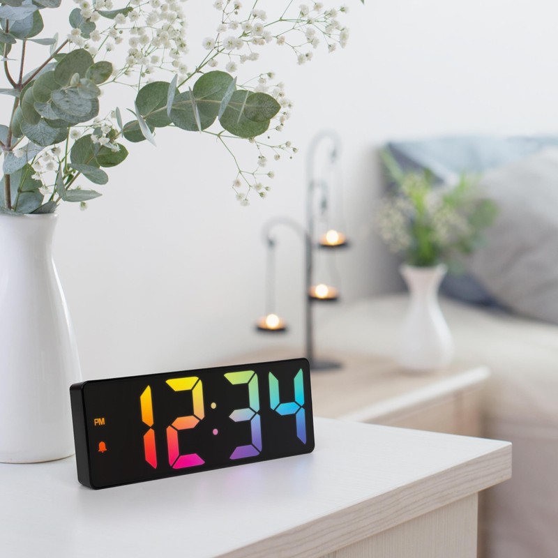 Equity 617-386 2” Gradient Digital Alarm Clock with Indoor Temperature