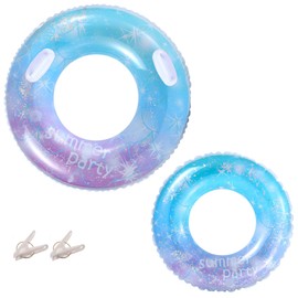 REGANOIR Float Ring for Kids, Adults, Set of 2, Cute, Glitter, Starry Sky, Boys, Girls, 39.4, 31.5, 23.6, 23.6, 23.6, 23.6, 23.6 inches (100 cm), 23.6 inches (60 cm) (6 Years Old)