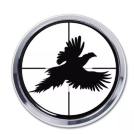 pheasant target hunting chrome auto emblem decal usa made