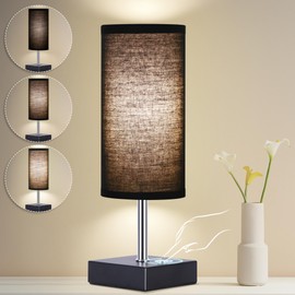 AVV Cordless Table Lamp, Battery Operated Lamp for Night Stand, 3 Modes Battery Powered Wireless Table Lamp, Touch Control Rechargeable Lamp for Bedroom, Living Room, Reading Room, 12 Inch Black