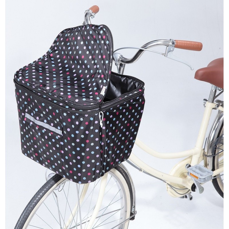 Kawadomi Seisakusho KW-245BD 2-Tier Front Basket Cover, Black Dots