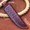 SOGO KNIVES Leather Knife Sheath For Belt, Slanted Sheath, Tooled
