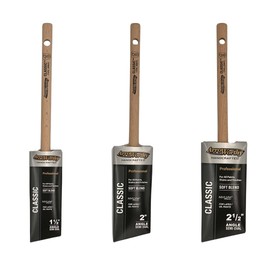 Arroworthy Classic Semi Oval Paint Brush Set, 1.5 inch, 2 inch, 2.5 inch cm, Angled, 3-Piece