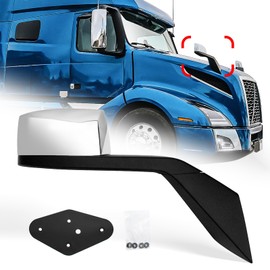 High Soar Hood Mirror Assembly for Volvo VNL(2004-2014),Truck Hood Mirror with Arm Replacement for Volvo VNL Right Passenger Side (Chrome)