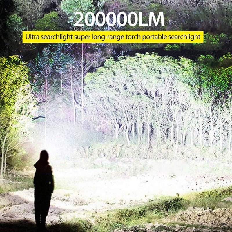 Farsee Linterna Recargable 200000 Lumens, IPX6 Impermeable Luz Militar, Linterna