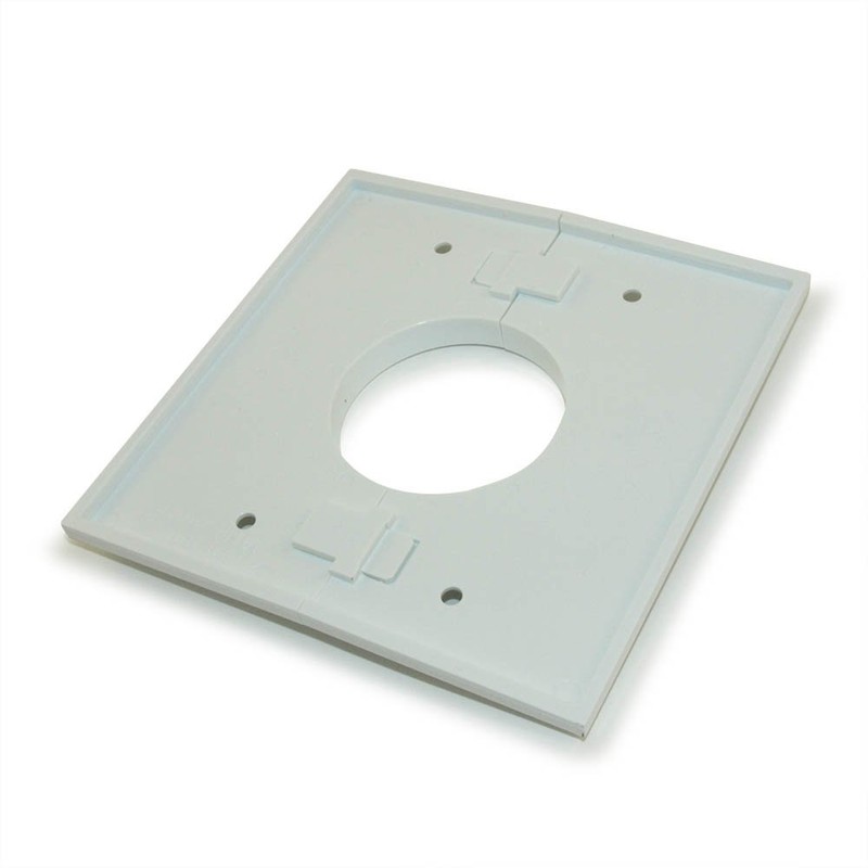 MyCableMart Wallplate: Double-Gang Pass-Thru Wallplate Split-Port