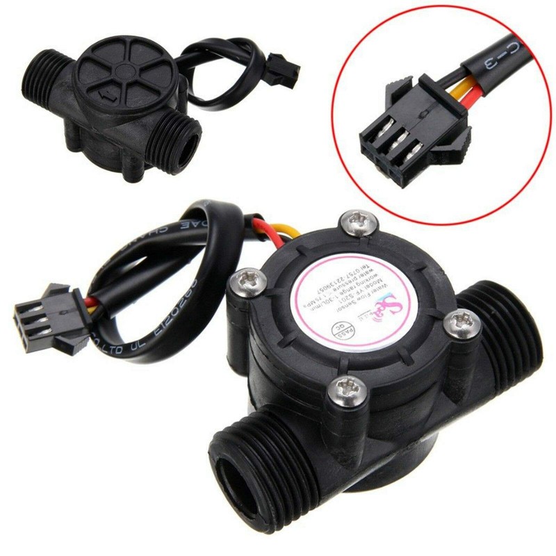 Youmile 2pcs Water Flow Sensor 1-30L/min 1/2" Control Fluid Flow
