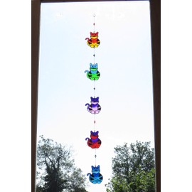 Purity Style String of 5 Cats Sun-catcher/Light-catcher