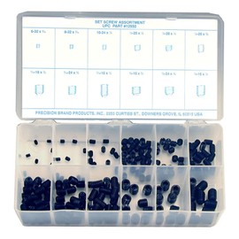 Precision Brand 12950 200 Piece Set Screw Assortment, High Grade Alloy Steel, Plastic Compartment Box