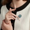 Rhinestone Flower Brooch Pin for Women Girls Gold Plated Blue