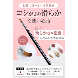 SHINYGEL Professional Gel Brush Set [Square + Brush Cap] Shiny Gel Professional (Kumano Flat Brush, Made in Japan, Square Brush, Self Gel Nail) (Cap Included)