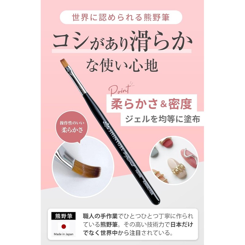 SHINYGEL Professional Gel Brush Set [Square + Brush Cap] Shiny