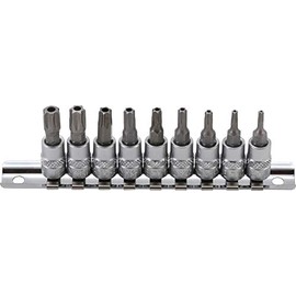BGS 2165 | Bit Socket Set | 6.3 mm (1/4") Drive | T-Star tamperproof (for Torx) T10 - T50 | 9 pcs.