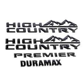 Tailgate Side Emblem Badge Nameplate 86533390 Replacement for 2015-2021 High Country Premier Duramax 4pcs (Gloss Black)
