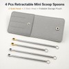 4 Pcs Retractable Mini Scoop Spoons,Tiny Capacity Spoons with Storage