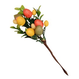 Cabilock Artificial Easter Stems Egg Branch with Faux Greenery Spring Berry Picks Flowers Picks Home Vase Decoration for Easter Tree Ornaments Table Floral Arrangement Centerpieces