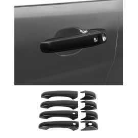 DSWSQ for Jeep Grand Cherokee Carbon Fiber Exterior Door Handle Cover Kit with Smart Key Holes for 2011-2020 Jeep Grand Cherokee/Dodge Durango 2011-2020 Accessories