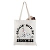 Cute Olaf Chillin With My Snowmies Canvas Tote Bag for