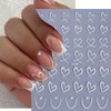 Heart Nail Art Stickers, Valentine’s Day French Heart Nail Decals