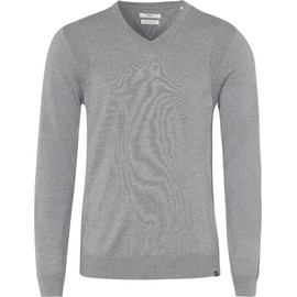 BRAX Men's Style Vico Merino Wool Easy WASH Schurwollpullover in wertiger Optik Sweatshirt, Platin, 52