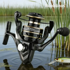 Roblinos NX Left-handed Spinning Reel, Fishing Reel, Made of Nylon and Plastic, Suitable for Use in Rivers and LakesSpool Capacity: 6000 Series