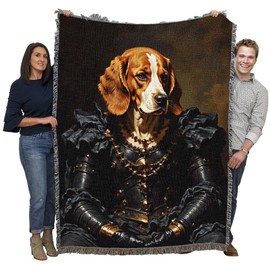 Pure Country Weavers Lord Beagle Blanket - Royal Gift for Dog Lover - Cotton Tapestry Throw - Made in The USA - 72"x54"