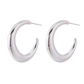 Huge Tomato Chunky Hoop Earrings in Silver or 14K Gold Plated Moon Gold Huggie Earrings and Sliver Huggie Earrings with S925 Pin